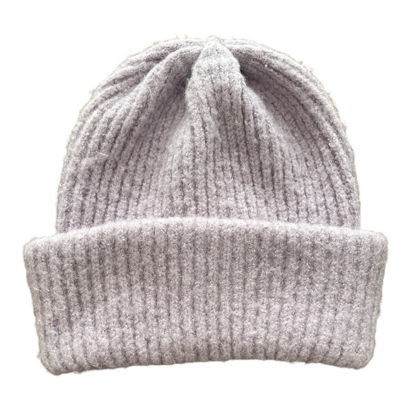 Cozy Purple Bizou Ribbed Knit Beanie - Picture 1 of 6